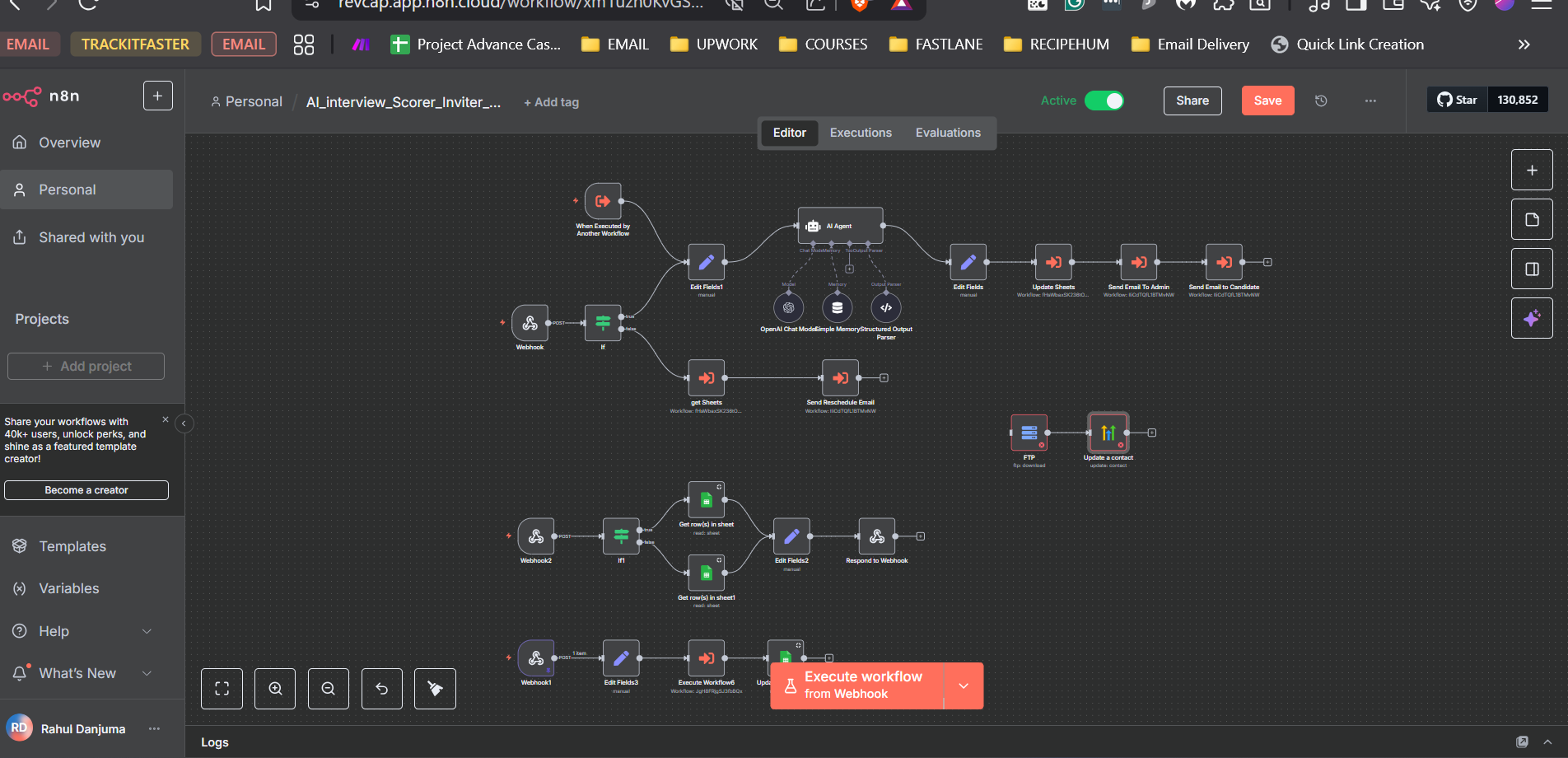 AI Recruitment Agent workflow
