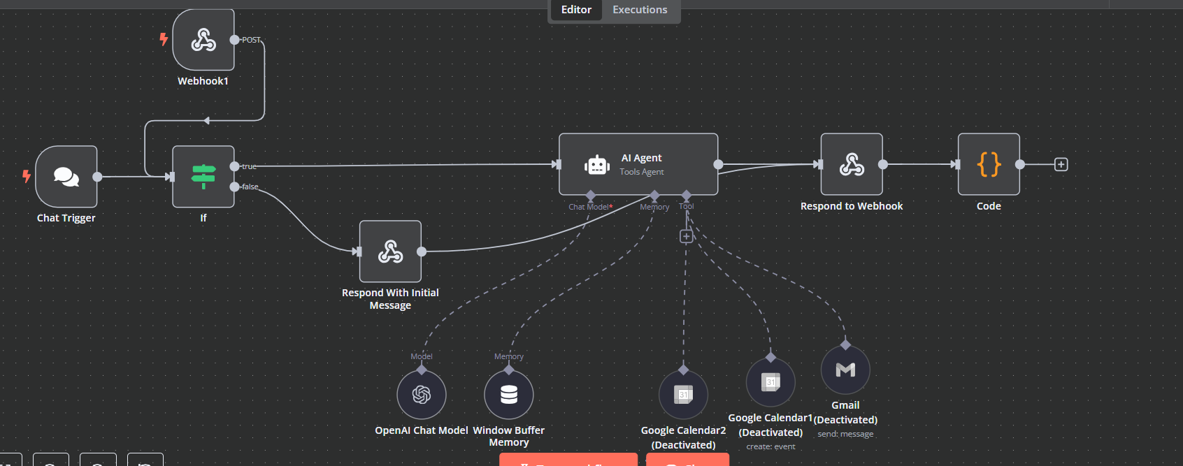Web Chat Agent N8N workflow